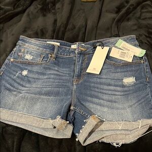 NWT Vigoss Pixie Light Blue Distressed Cuff Shorts